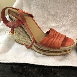 Wedge espadrille sandal.